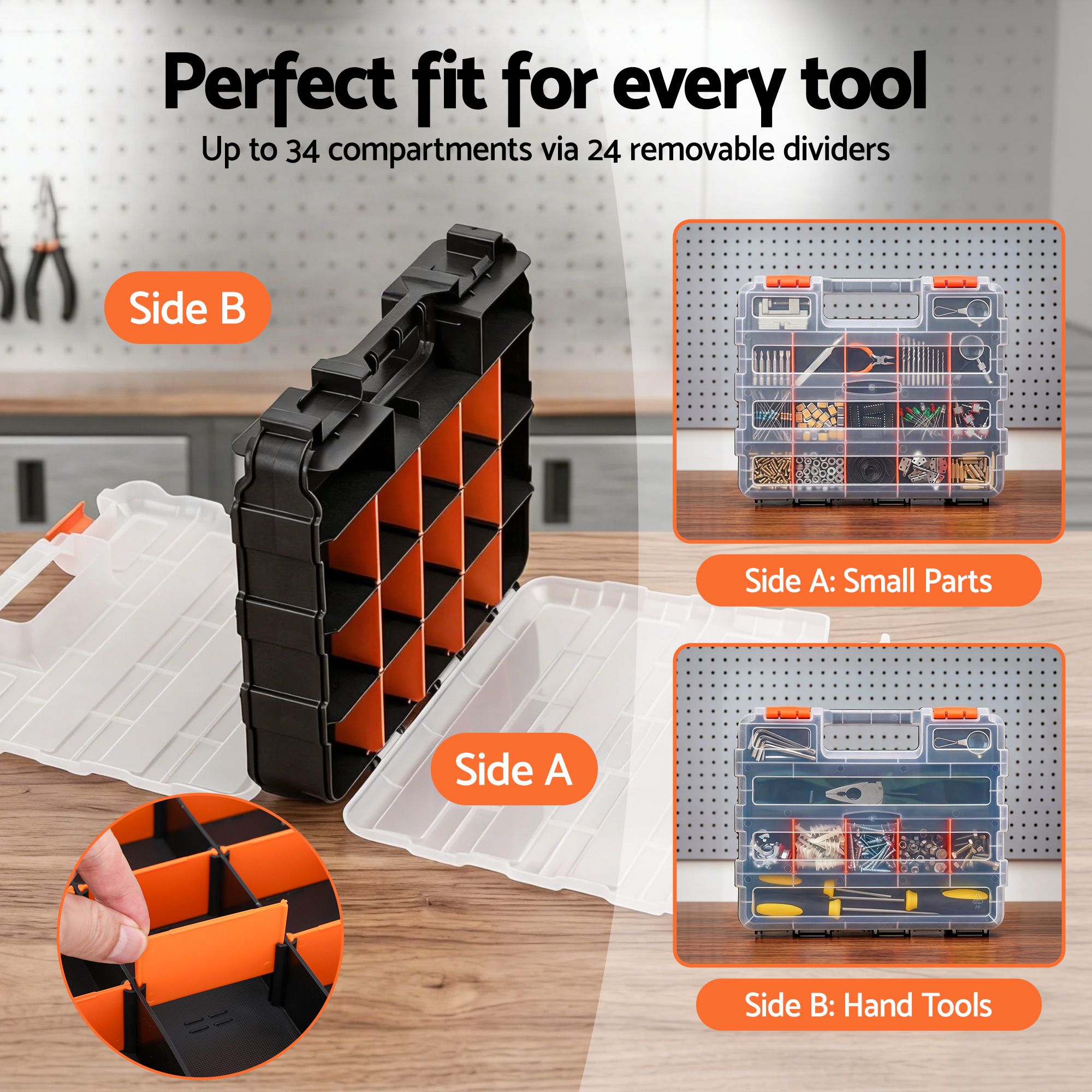 34 Compartment Tool Box Organiser Storage | Simpledeals