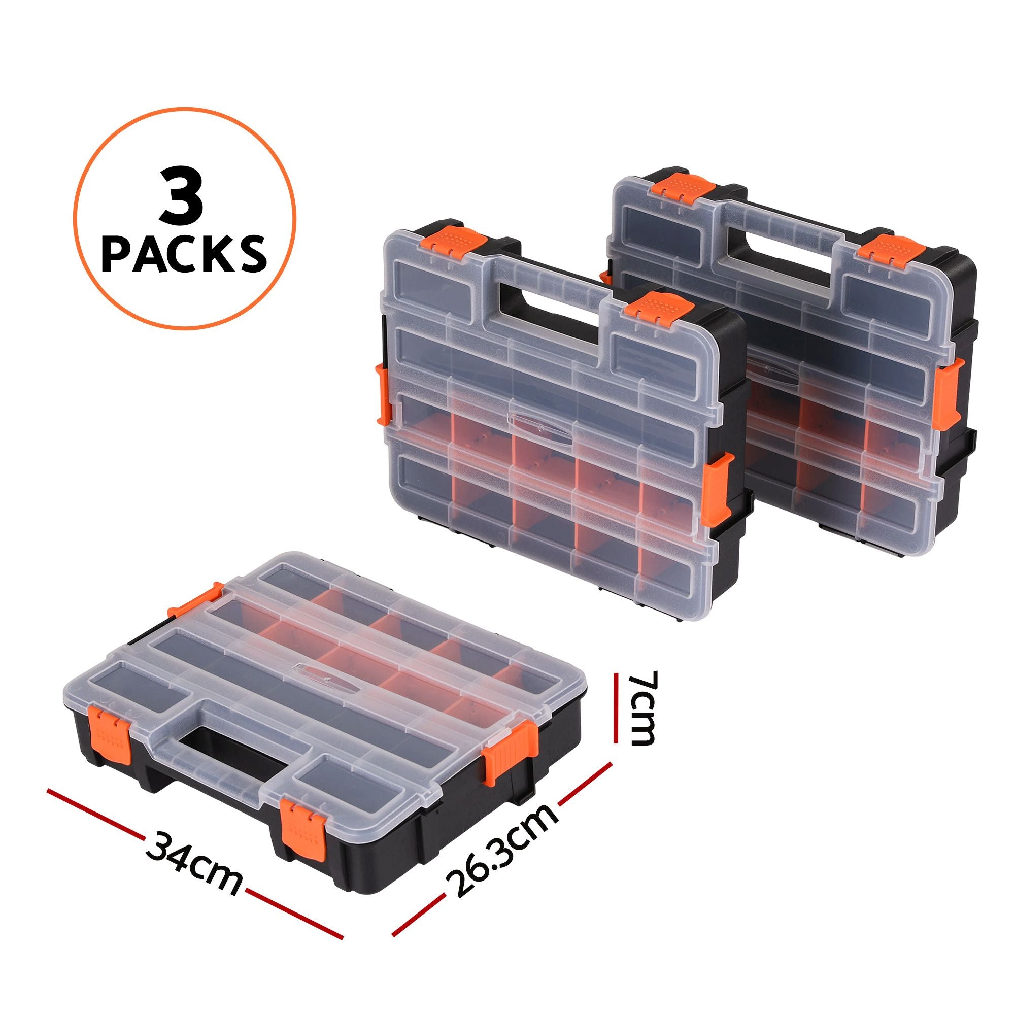 Tool Box Organiser 3 Pack 17 Compartment | Simpledeals