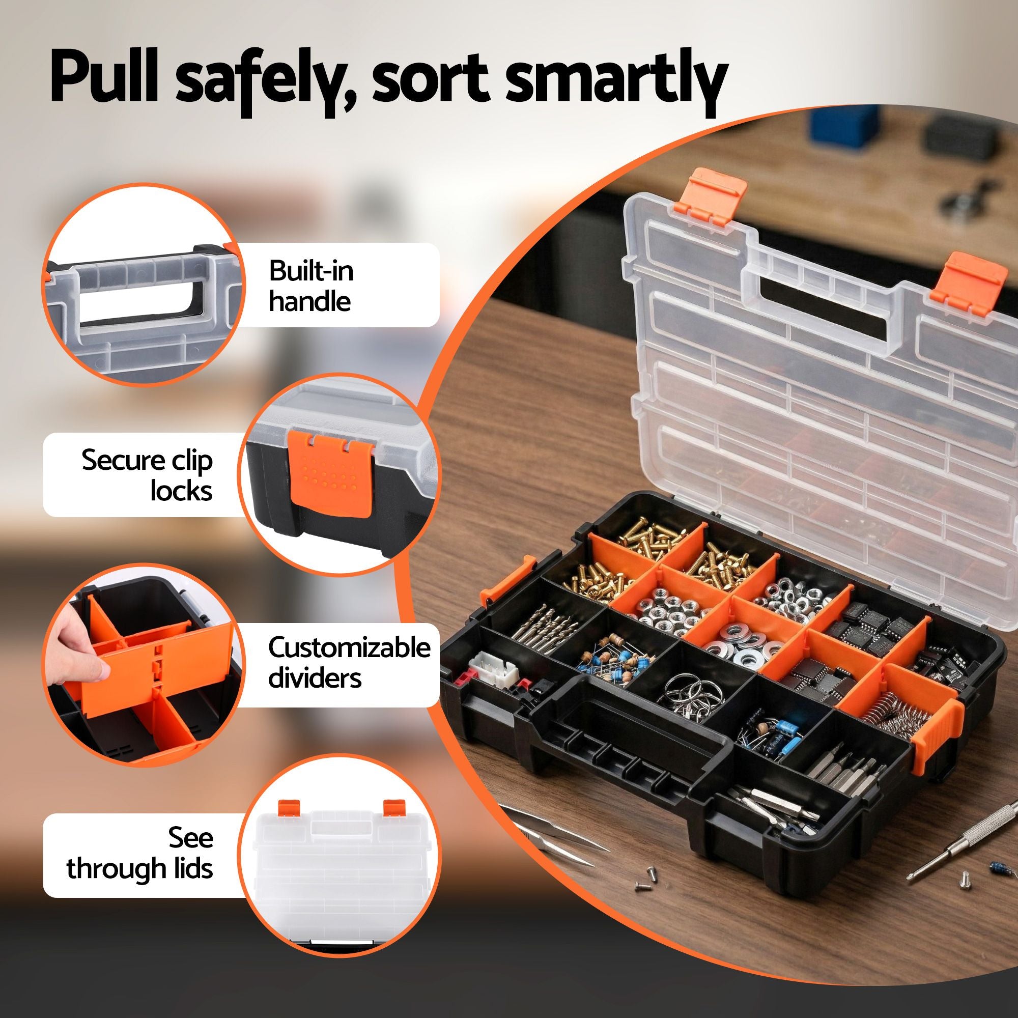 Tool Box Organiser 3 Pack 17 Compartment | Simpledeals