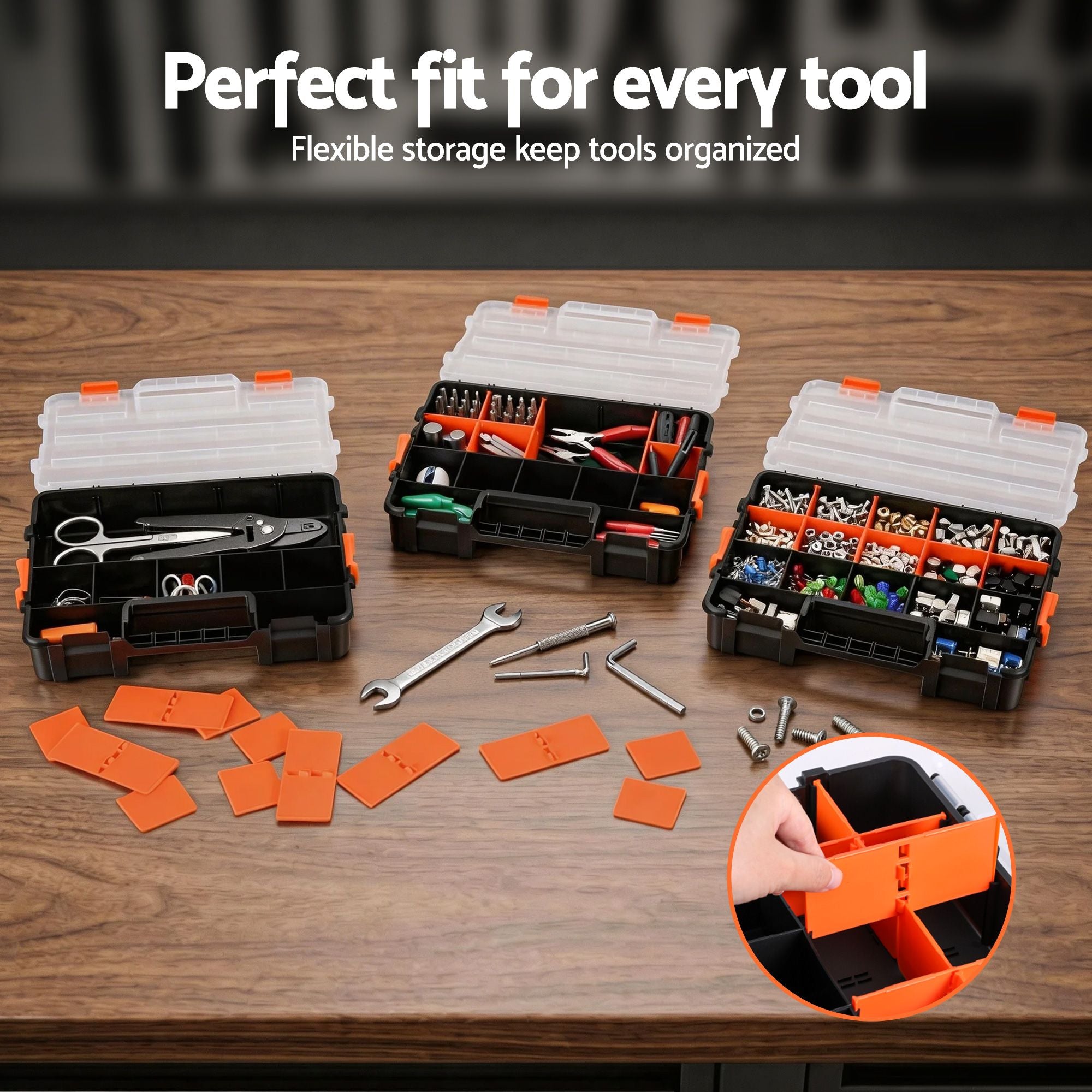 Tool Box Organiser 3 Pack 17 Compartment | Simpledeals