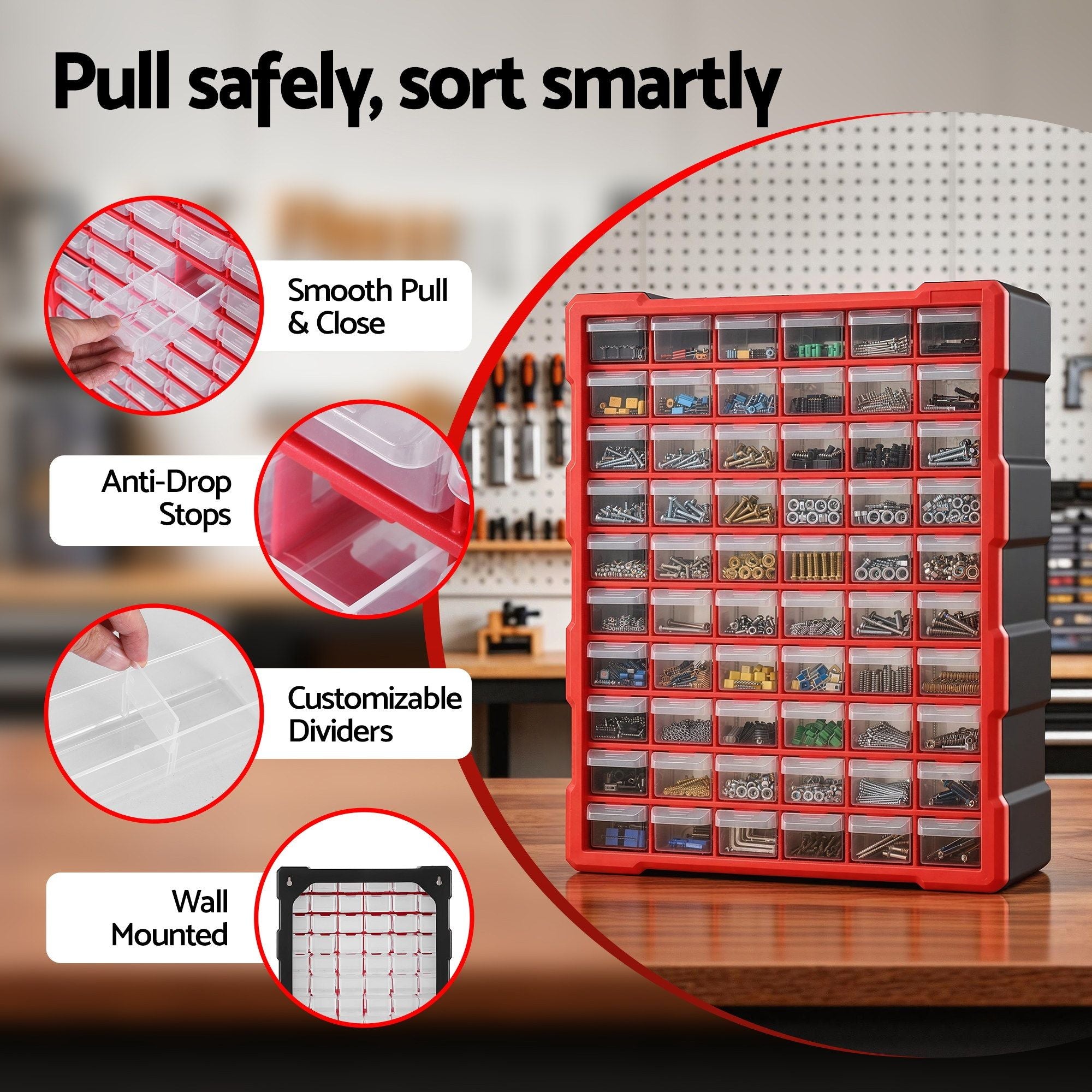 60-Drawer Tool Storage Cabinet Hardware Organizer | Simpledeals