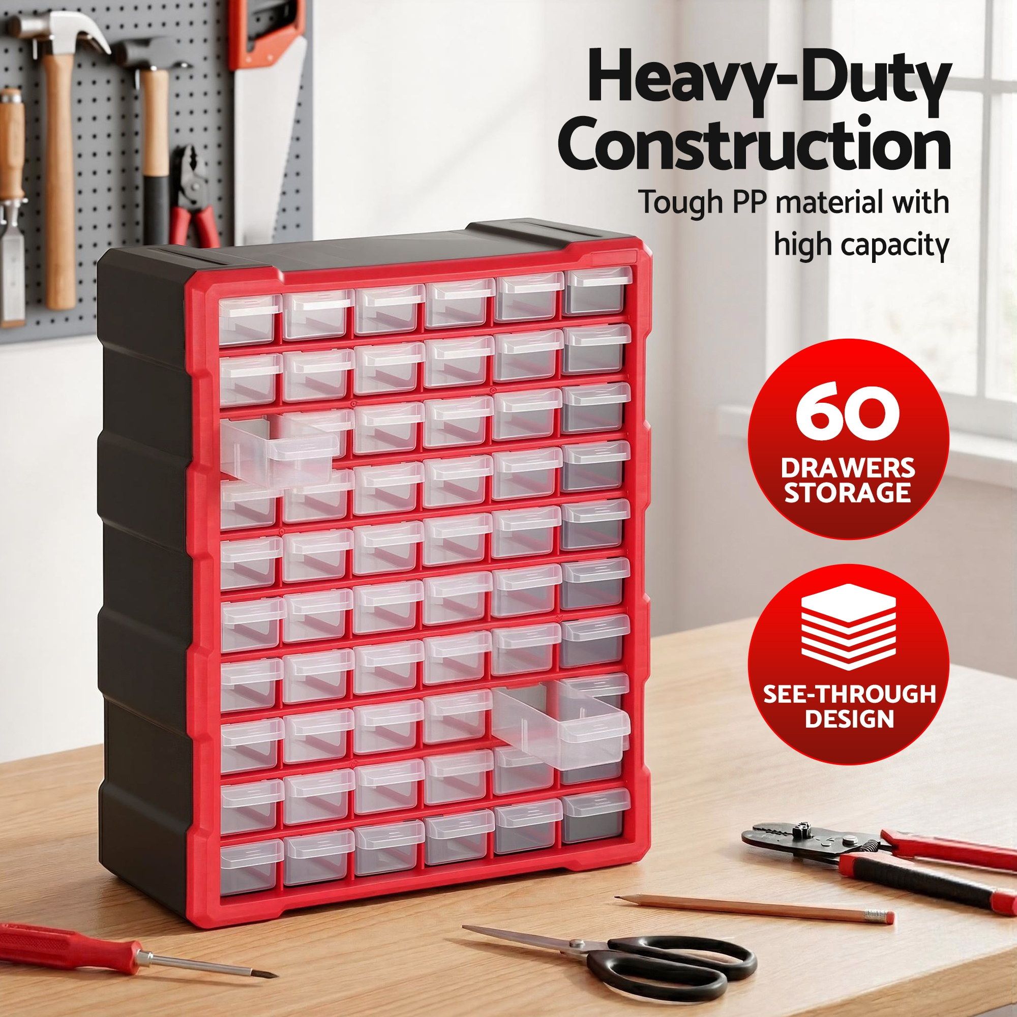 60-Drawer Tool Storage Cabinet Hardware Organizer | Simpledeals