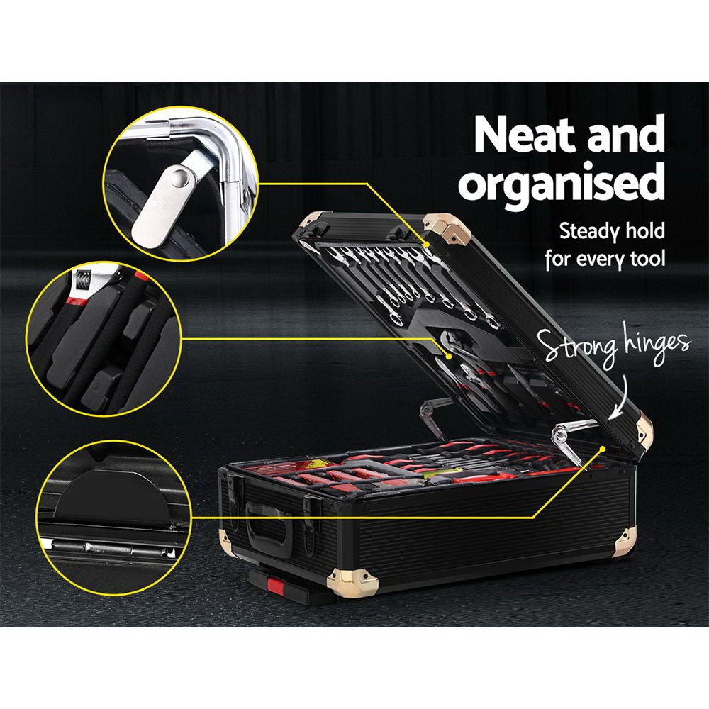 816Pcs Tool Kit Trolley Case Mechanics Box Toolbox Portable Diy Set