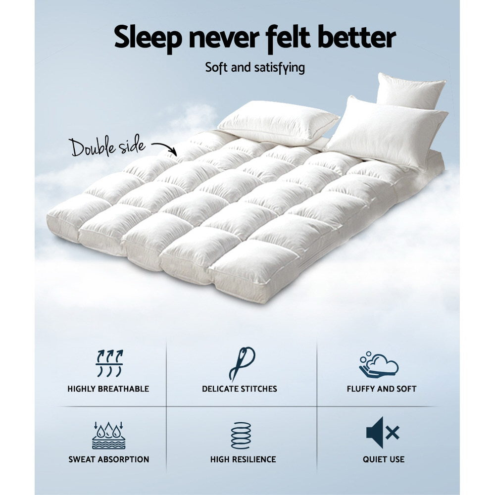 Double Mattress Topper Pillowtop Bamboo Soft Quilted Bed Overlay