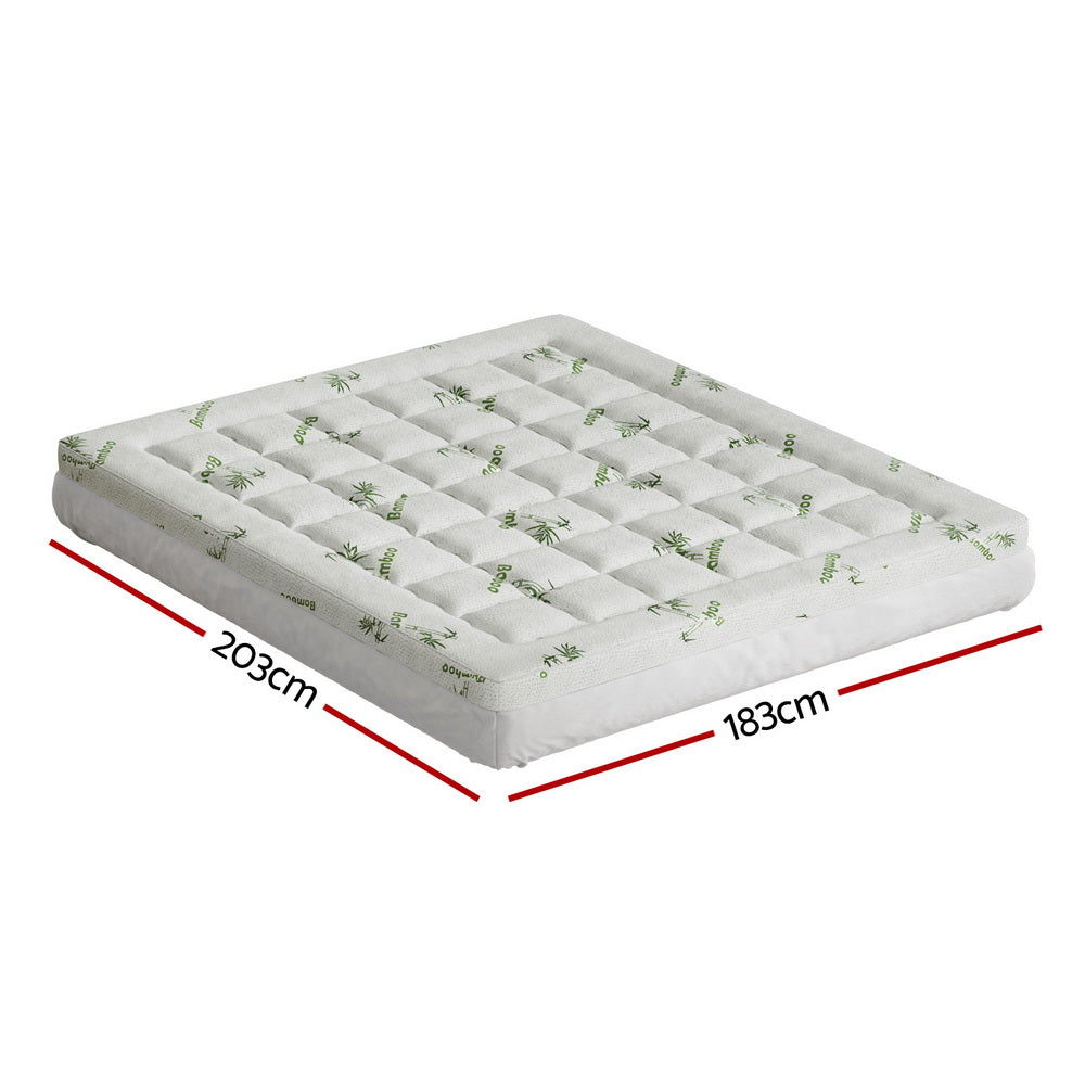 Mattress Topper Pillowtop Bamboo 7.5cm Double King Single Queen