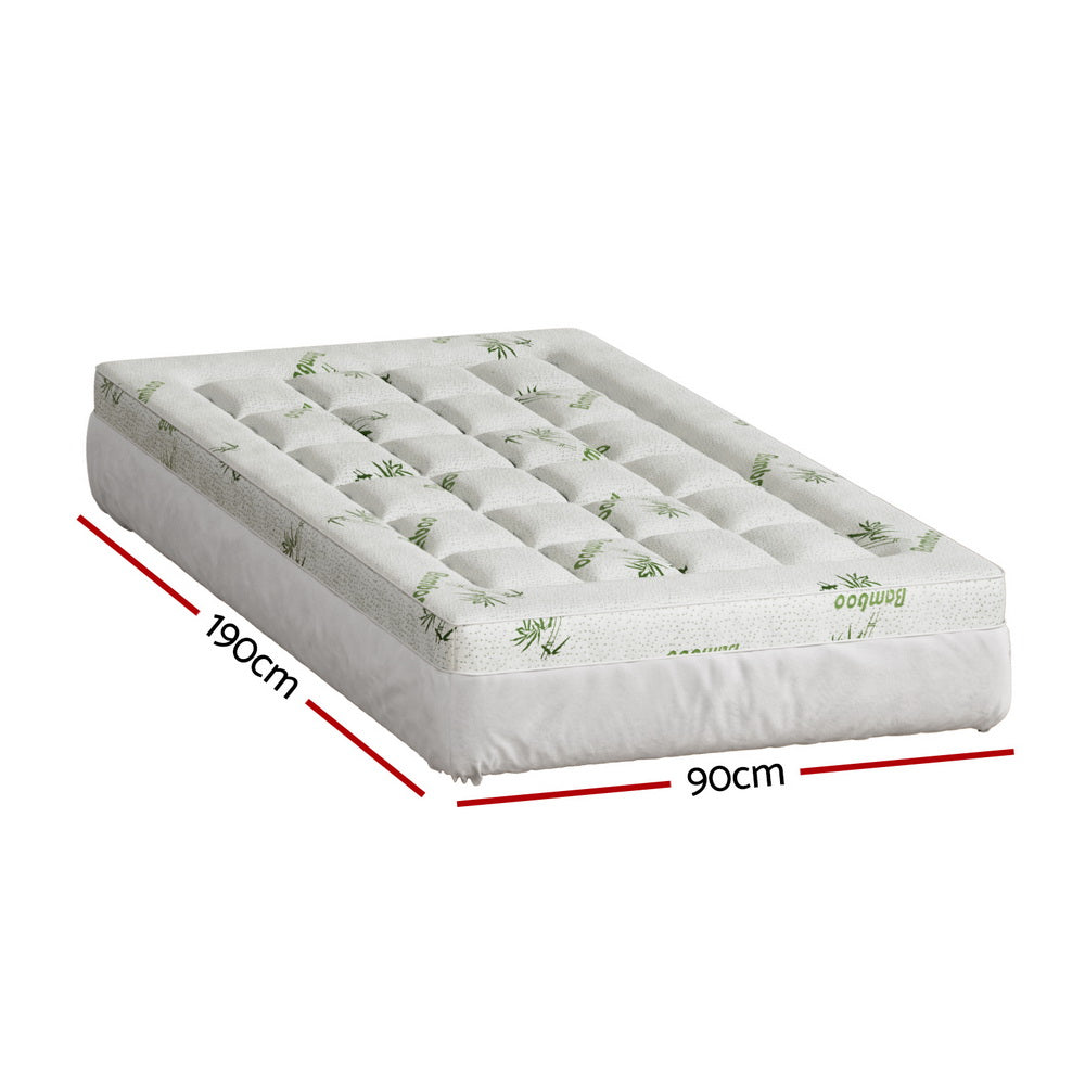 Mattress Topper Pillowtop Bamboo 7.5cm Double King Single Queen