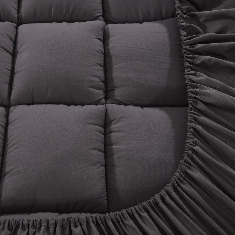 King Single Mattress Topper Pillowtop Bamboo Charcoal Comfortable Support - Giselle Bedding Protector Char