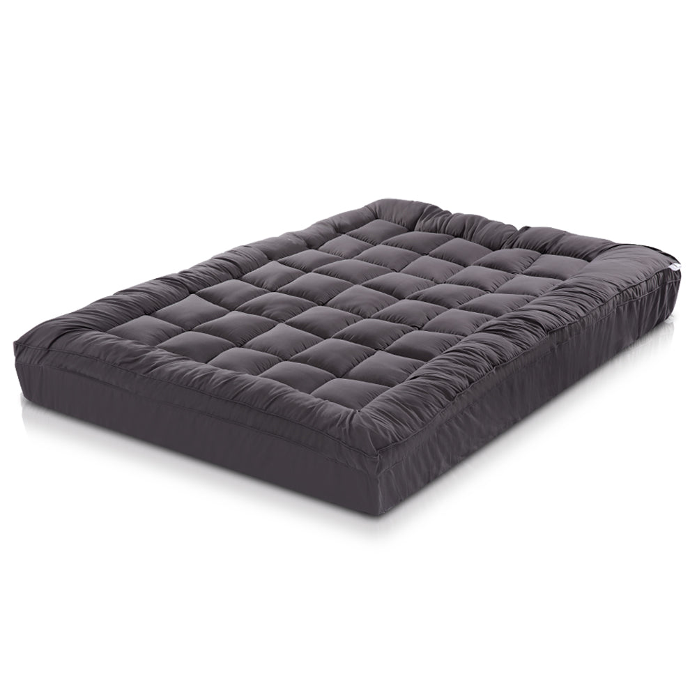 King Single Mattress Topper Pillowtop Bamboo Charcoal Comfortable Support