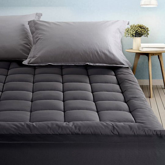 Giselle Bedding Protector Char - Mattress Topper Pillowtop Bamboo Charcoal Queen