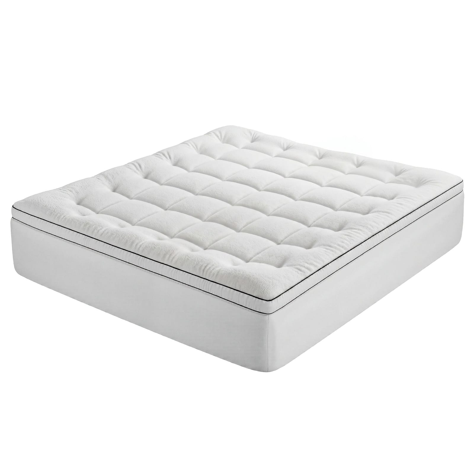 White mattress 203x183cm, rear view