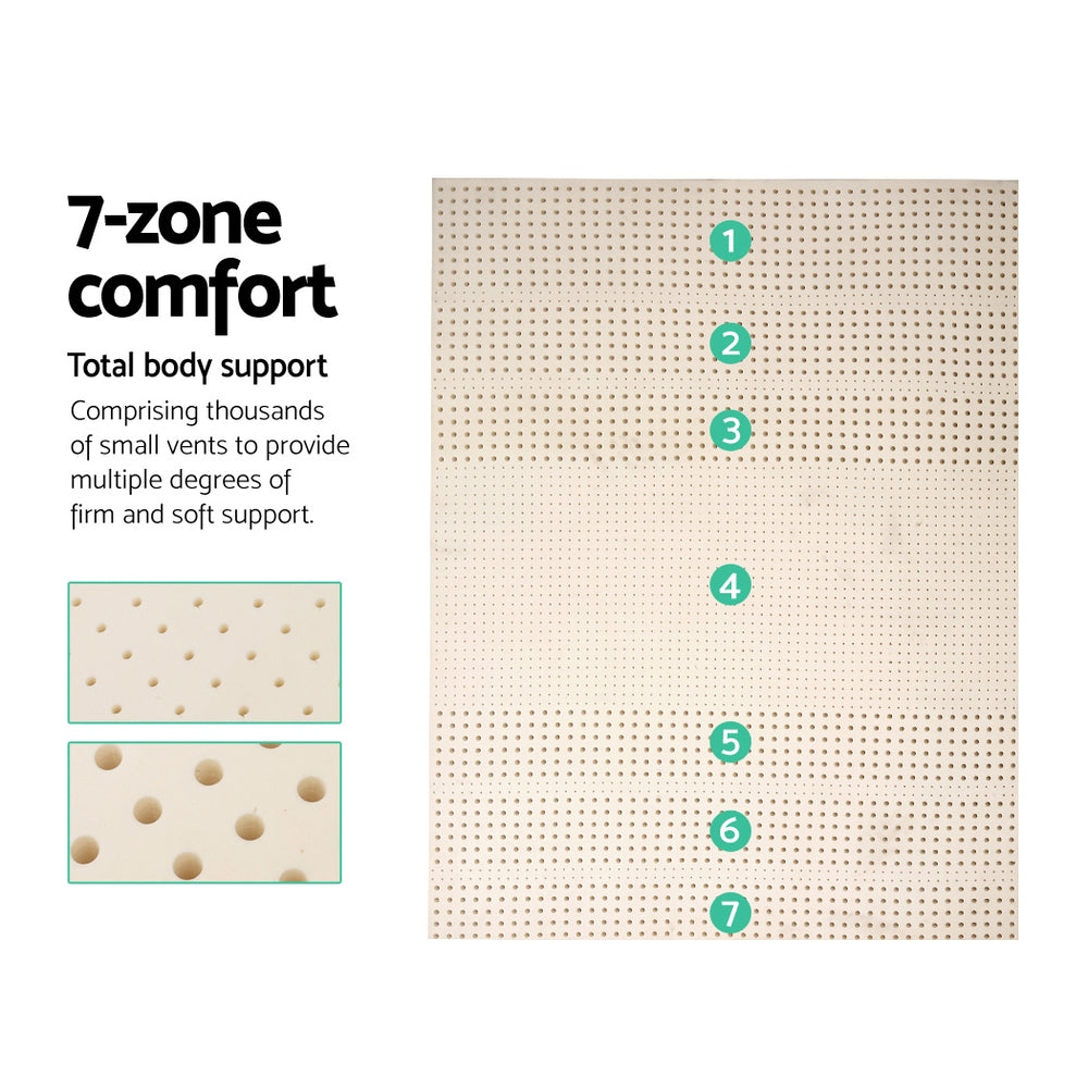Double Size 5cm Latex Mattress Topper Soft Comfort Pressure Relief Pad