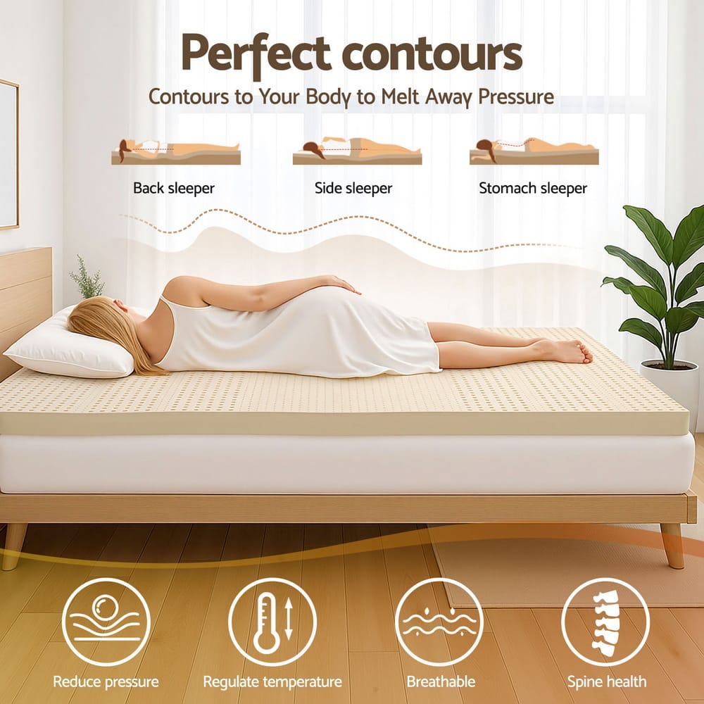 Latex Mattress Topper 7.5cm Thick 190x137x7.5cm