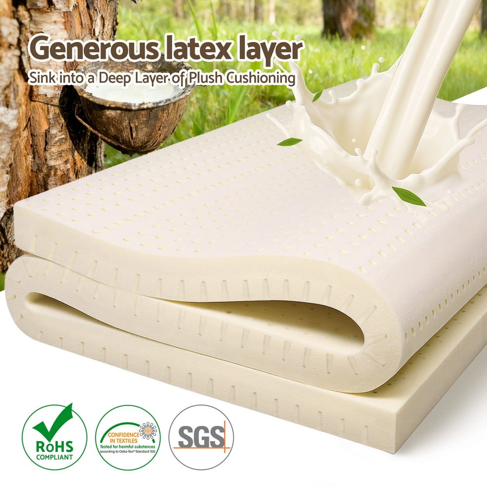 Latex Mattress Topper 7.5cm Thick 203x183x7.5cm