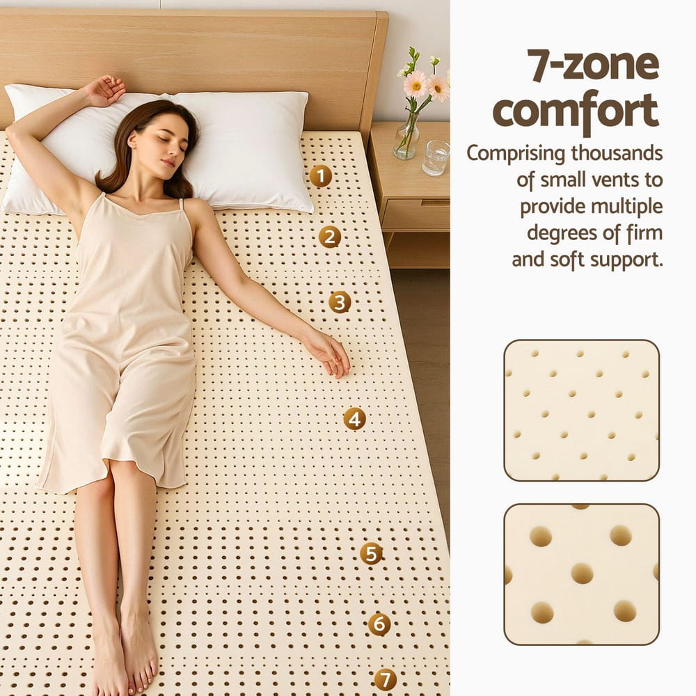 Latex Mattress Topper 7.5cm Thick 203x183x7.5cm