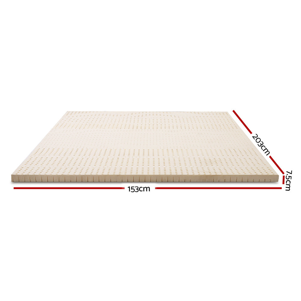 7.5cm Latex Mattress Topper Queen Comfortable Sleep