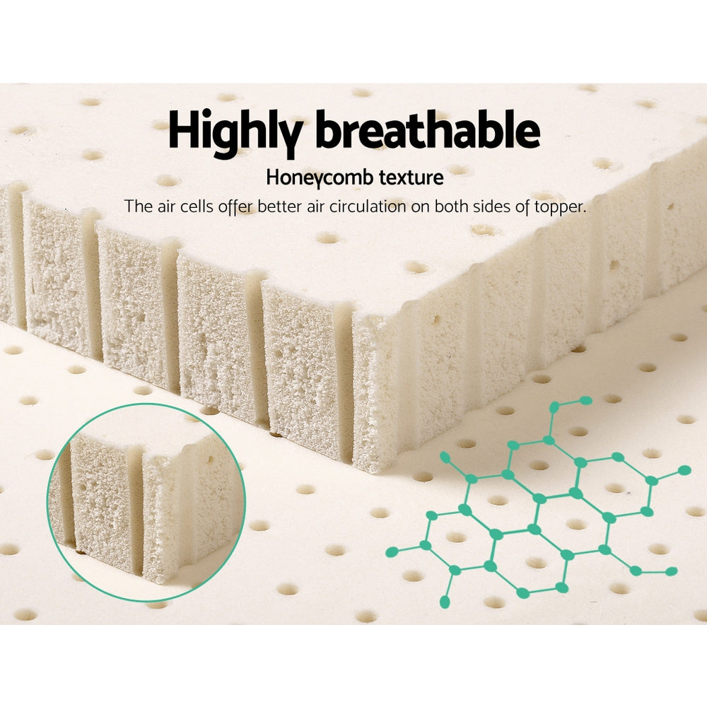 7.5cm Latex Mattress Topper Queen Comfortable Sleep