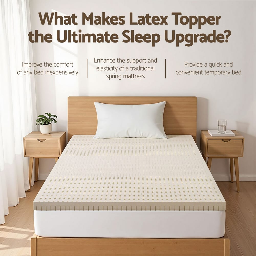 Latex Mattress Topper 7.5cm Thick 190x90x7.5cm