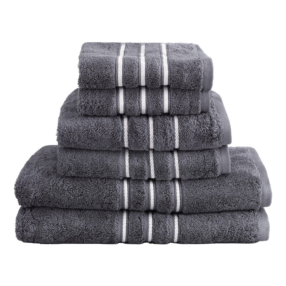6 Pack Bath Towels Set Cotton Towel Grey | Grey colour