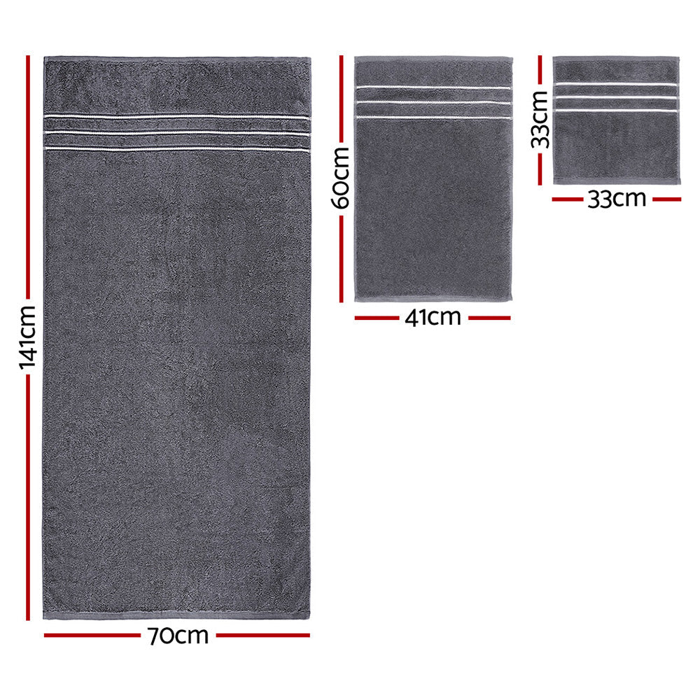 6 Pack Bath Towels Set Cotton Towel Grey, Bath Towels & Robes