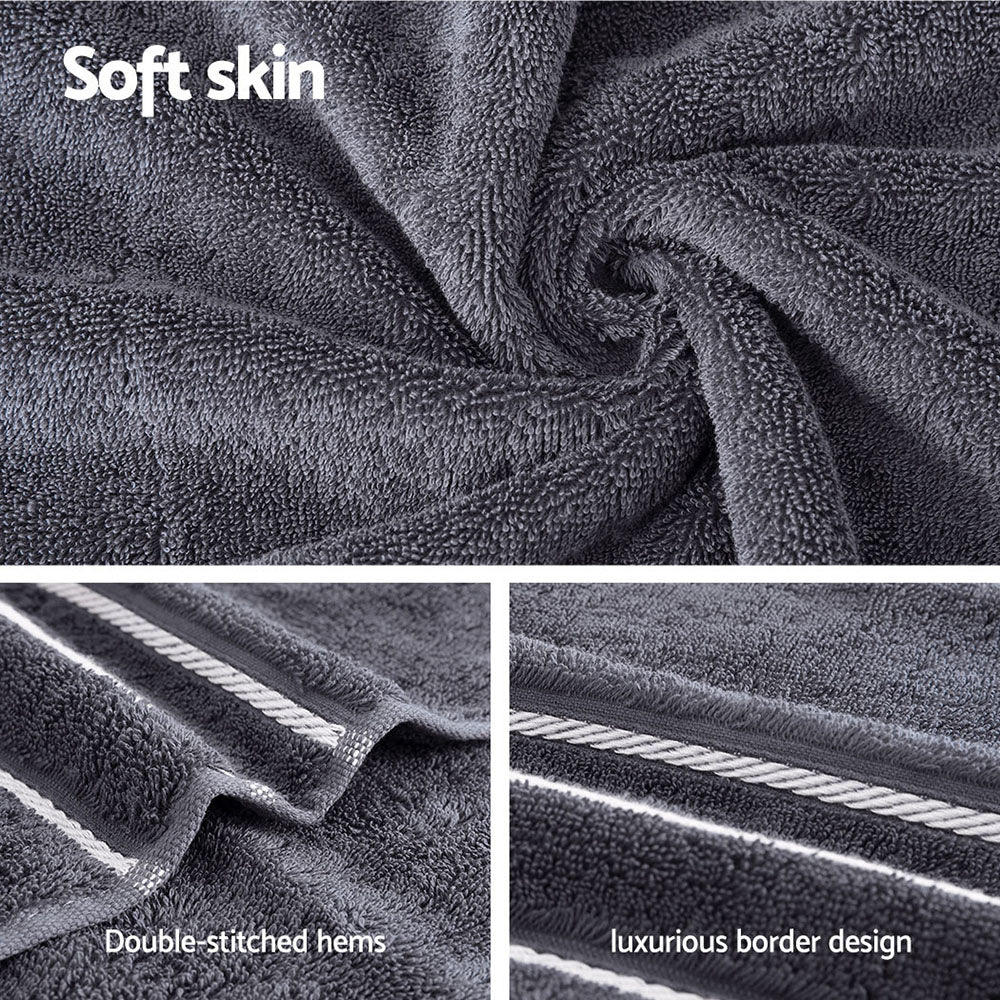 Bath Towels & Robes - 6 Pack Bath Towels Set Cotton Towel Grey
