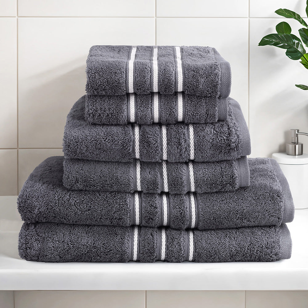 6 Pack Bath Towels Set Cotton Towel Grey | Bath Towels & Robes