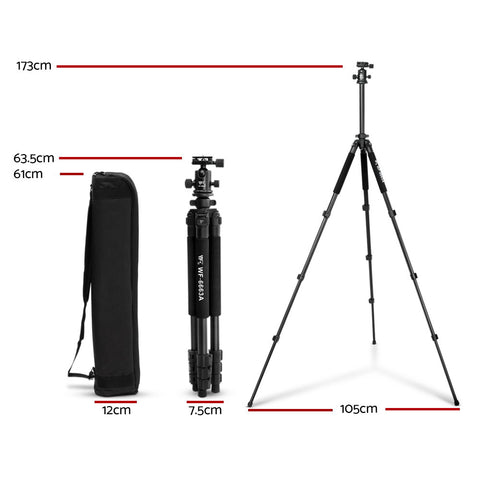 Professional Dslr Camera Tripod Stand, Adjustable 64-173Cm