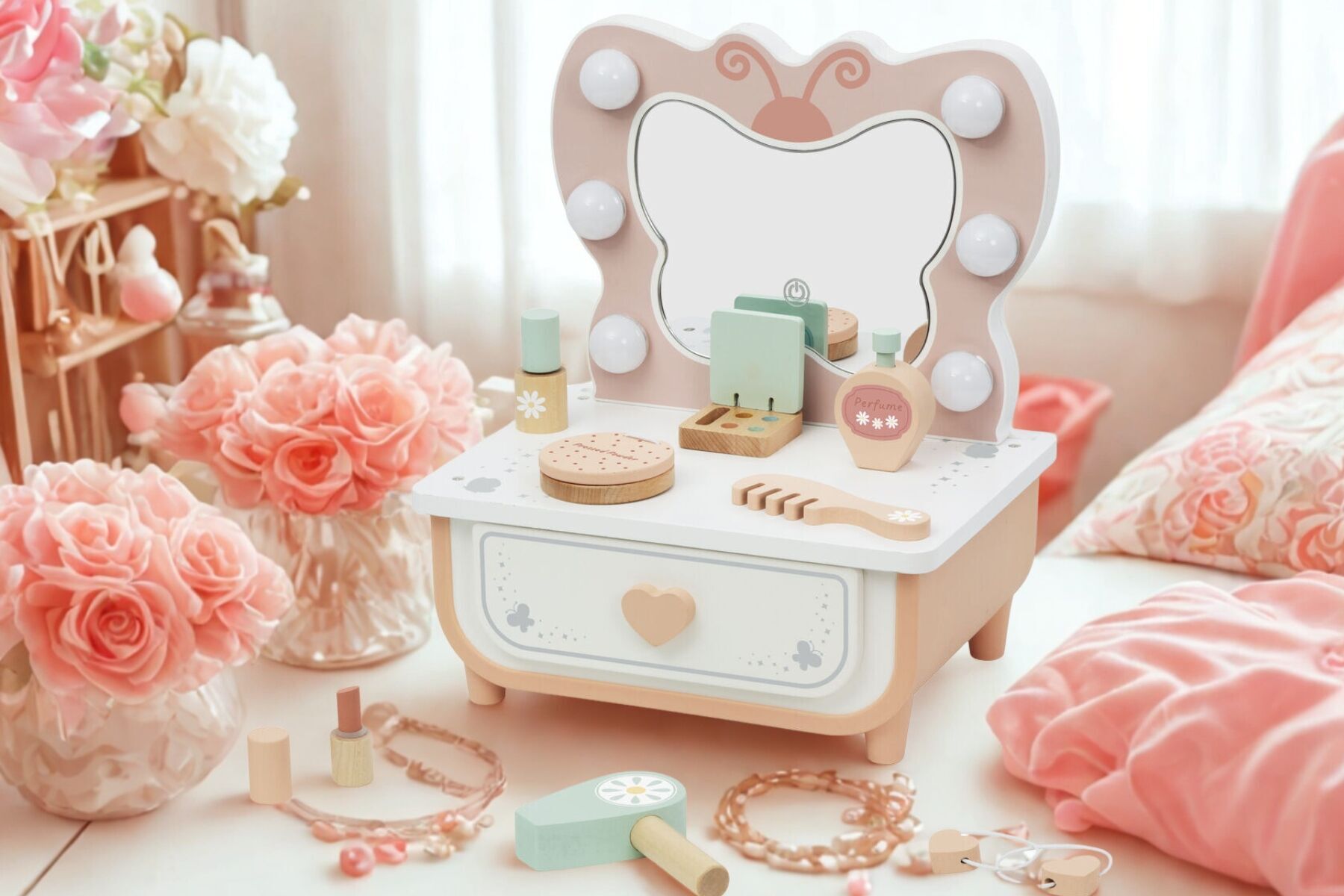 Dressing Table Butterfly White 30x22x35cm