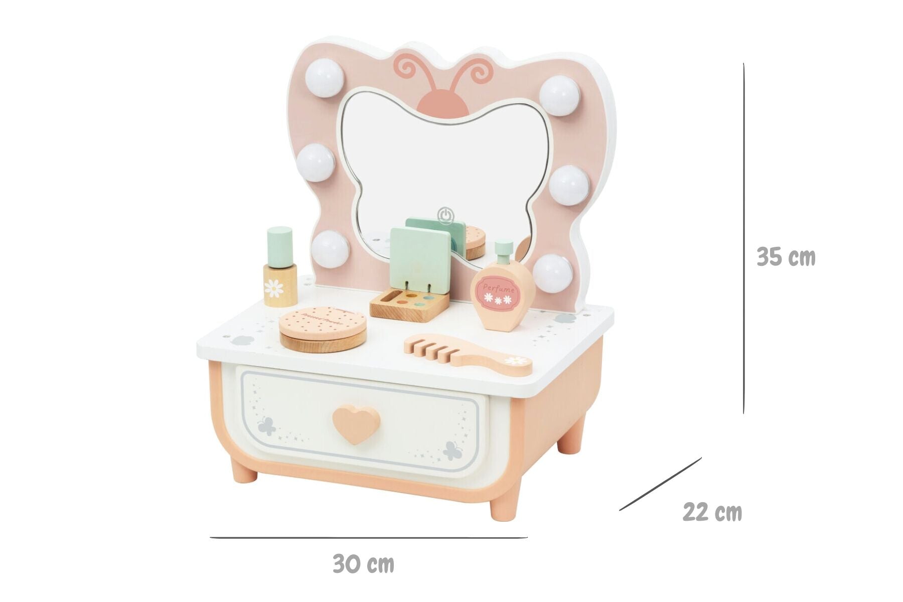 Dressing Table Butterfly White 30x22x35cm