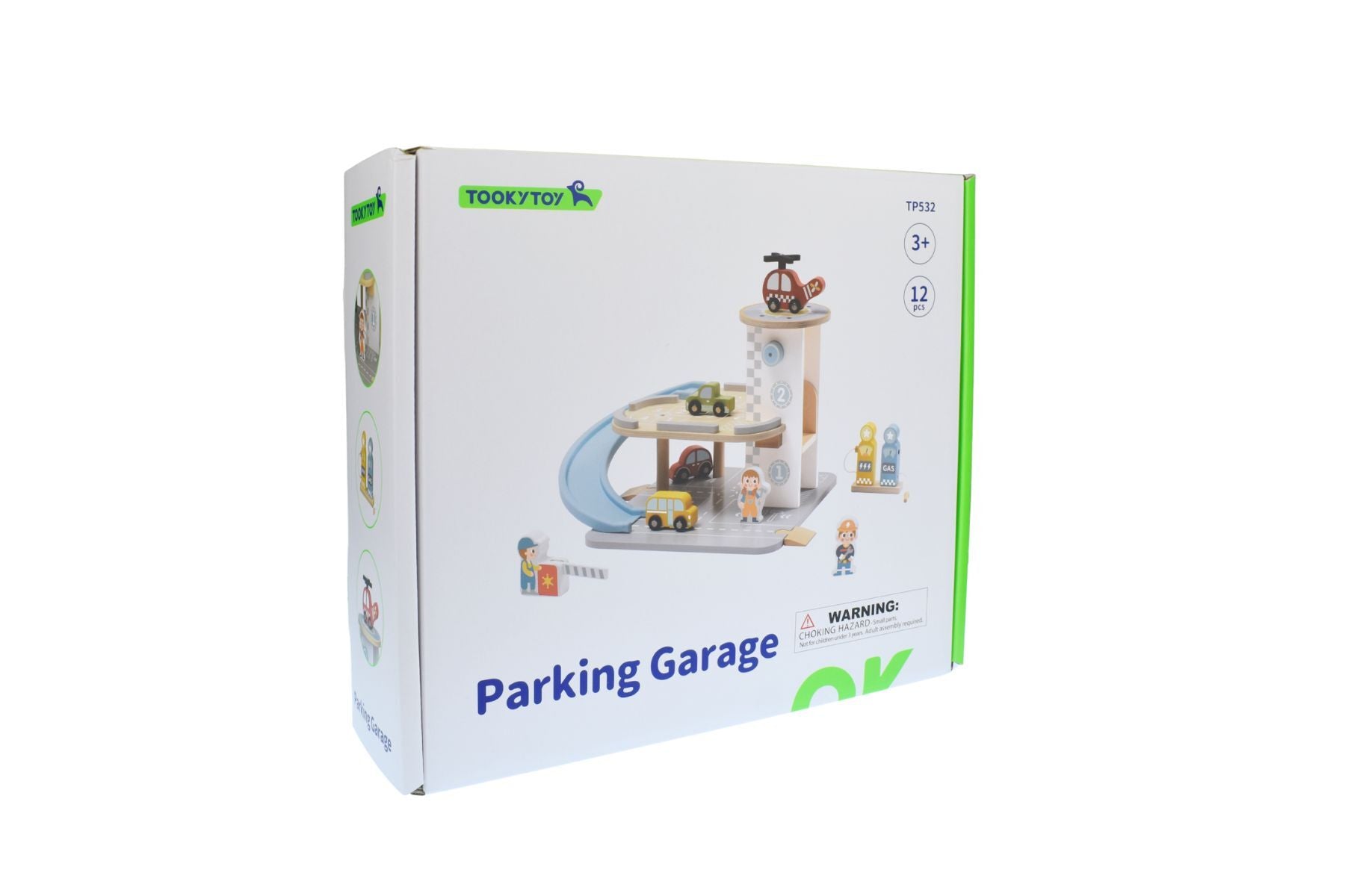 Wooden Parking Garage Playset 40x30x26cm