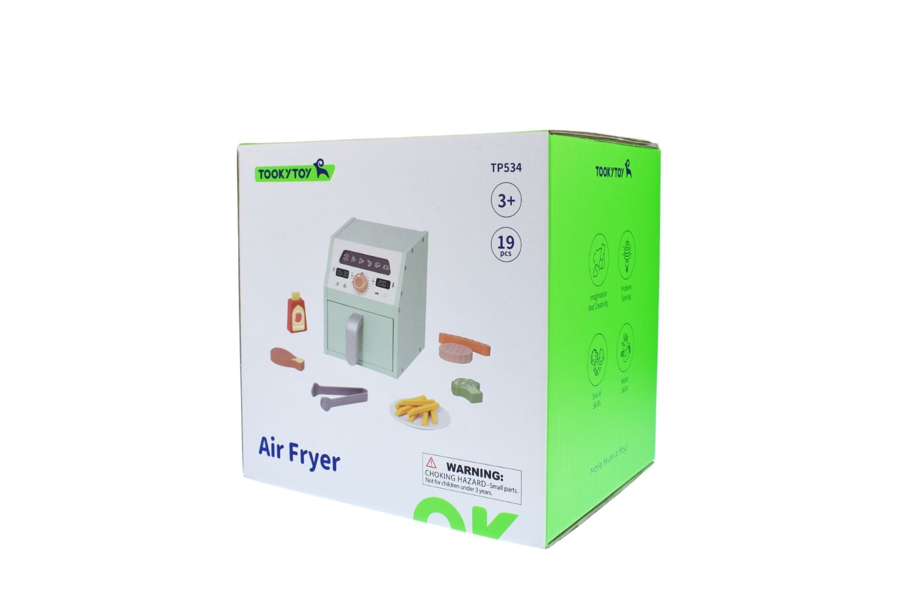 Wooden Air Fryer Playset 17x20x20cm