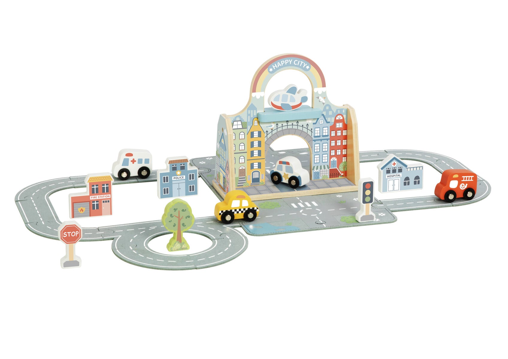 Portable City Play Set Foldout 21x9.5x22cm