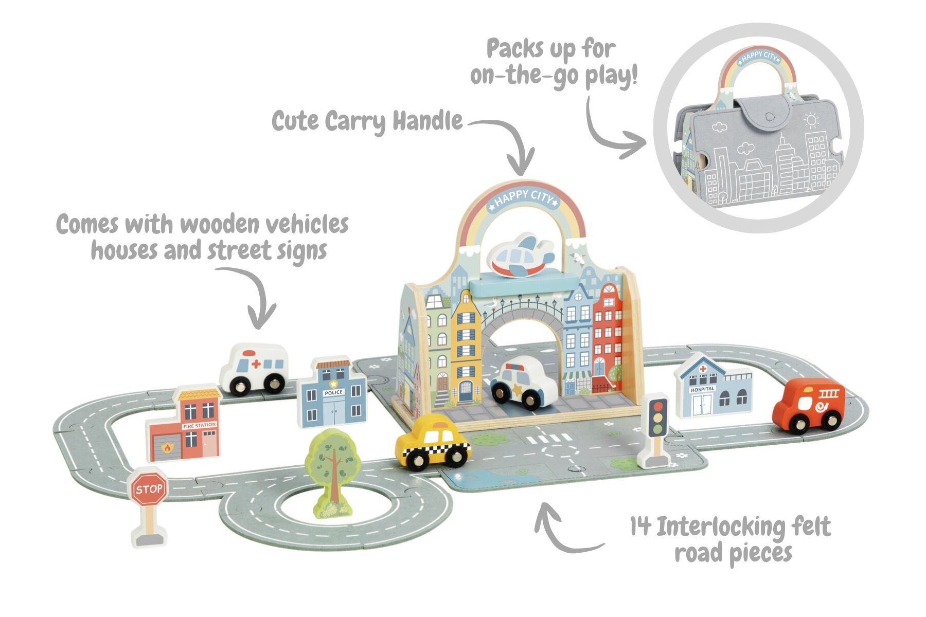 Portable City Play Set Foldout 21x9.5x22cm