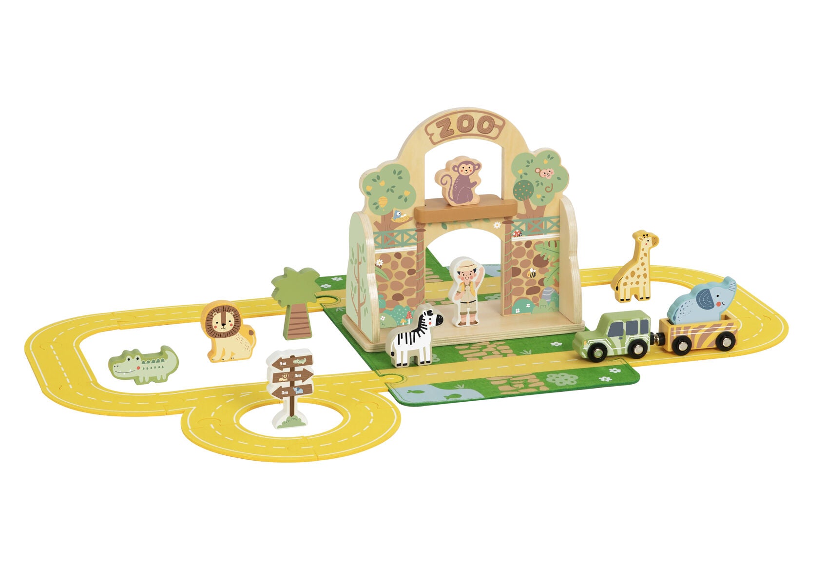 Portable Zoo Playset Felt 23x10x23cm