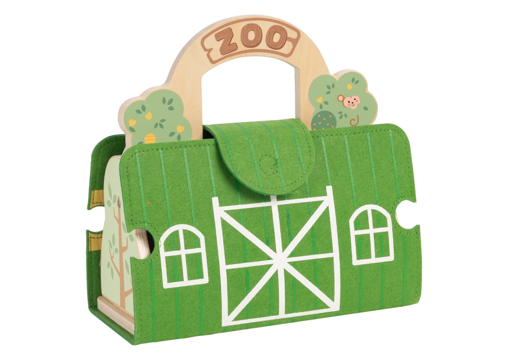 Portable Zoo Playset Felt 23x10x23cm