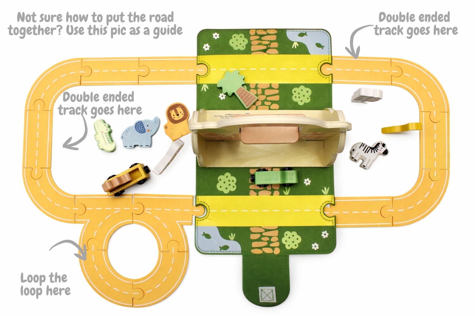 Portable Zoo Playset Felt 23x10x23cm