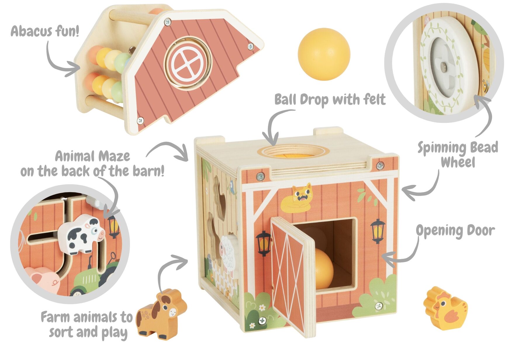 Farm Playhouse Interactive Toy 17x16.5x23.8cm