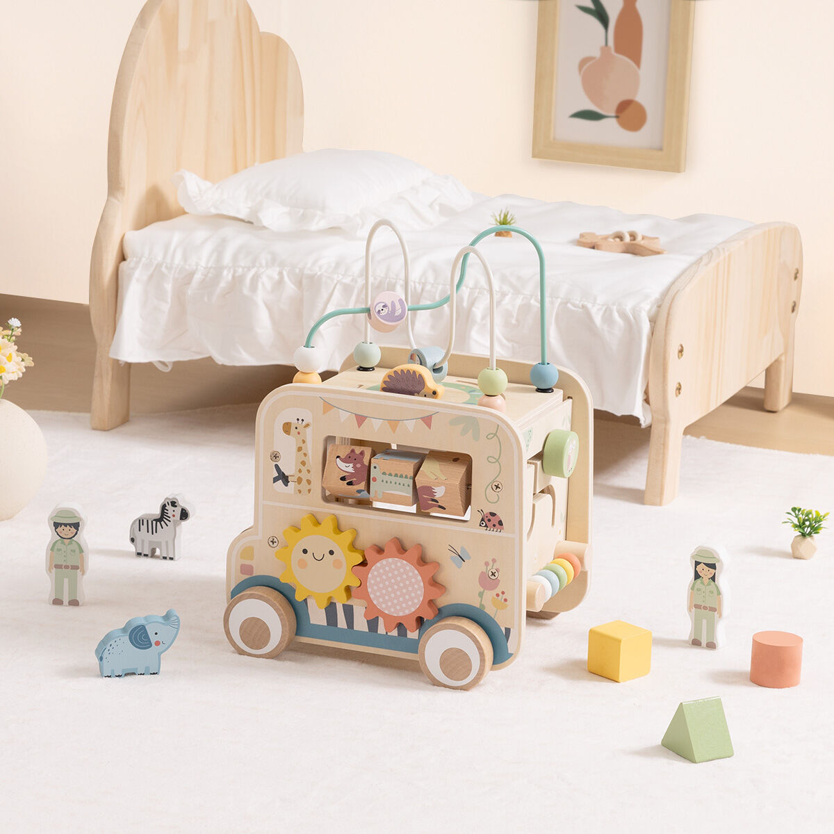 Safari Vehicle Toy Playset 22.5x18.5x28cm