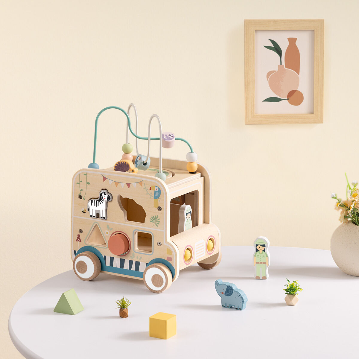 Safari Vehicle Toy Playset 22.5x18.5x28cm