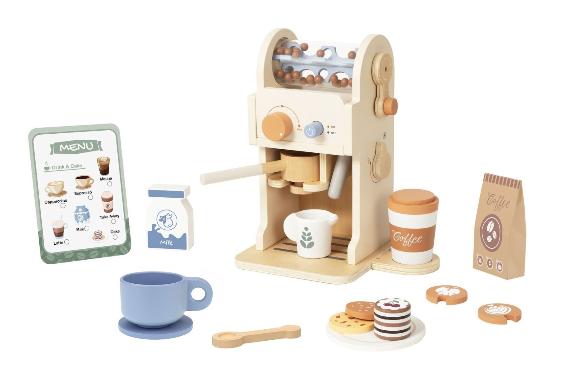 Coffee Machine Playset Wooden 14x14x25cm