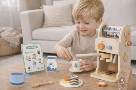 Coffee Machine Playset Wooden 14x14x25cm