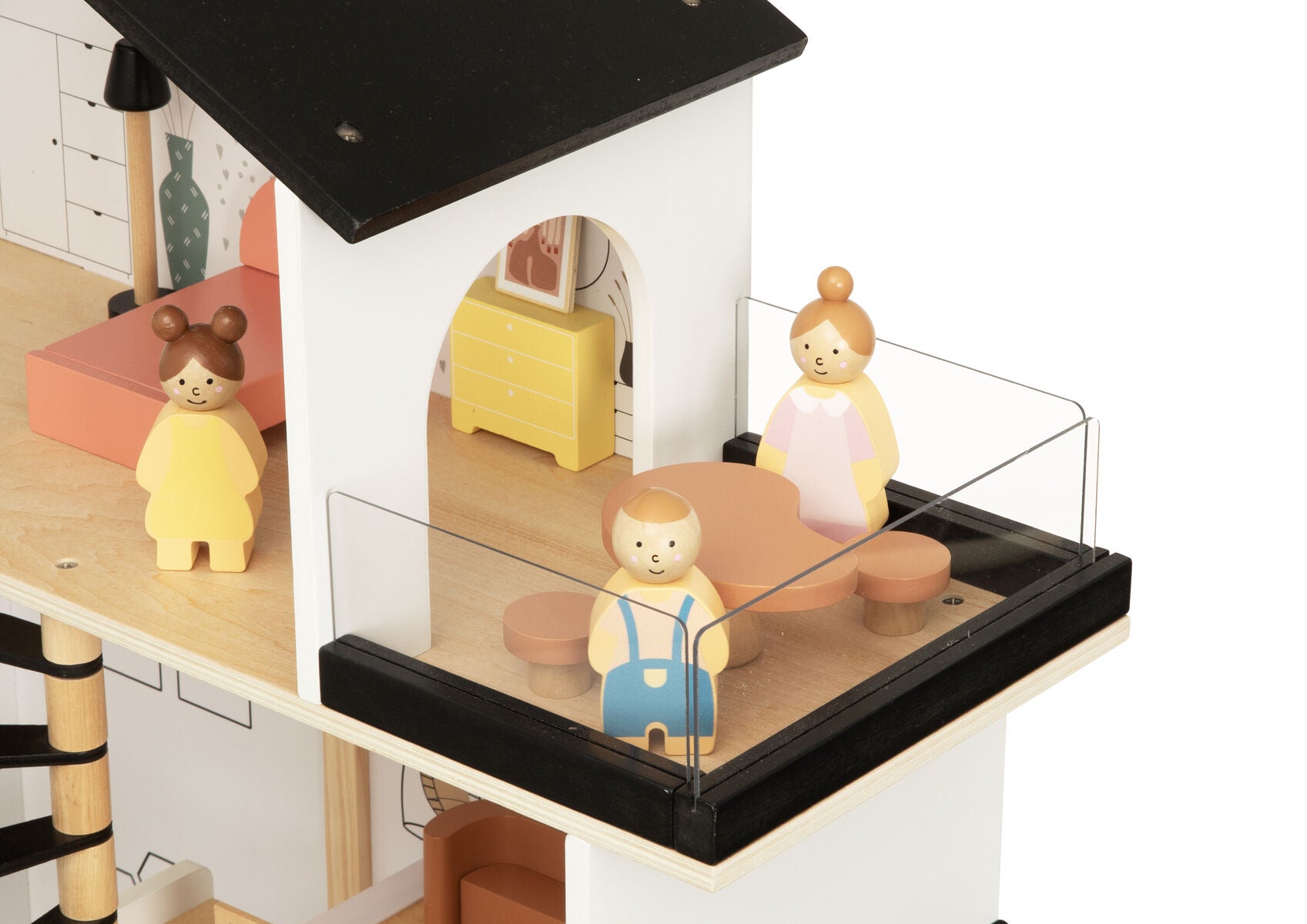 Wooden Doll House Three Level 67x9.5x35cm