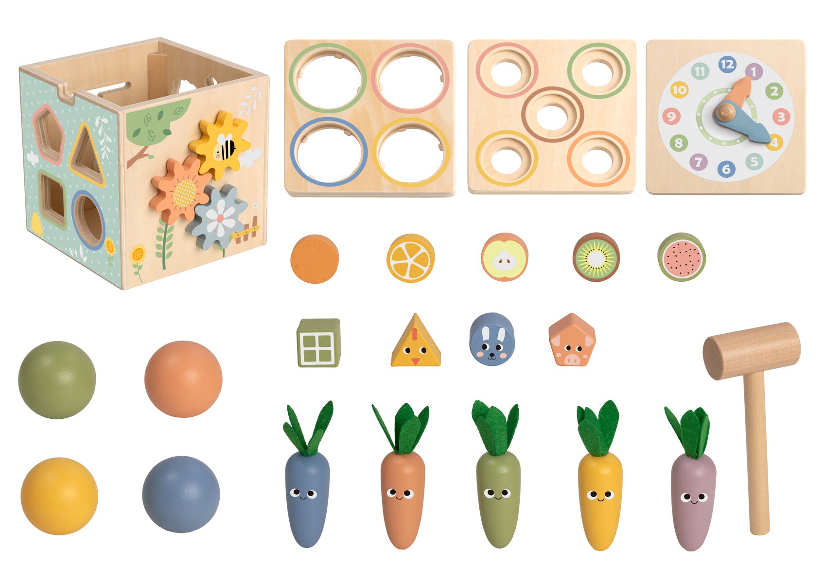 Activity Cube Wooden Toy 15.5x14.5x14cm