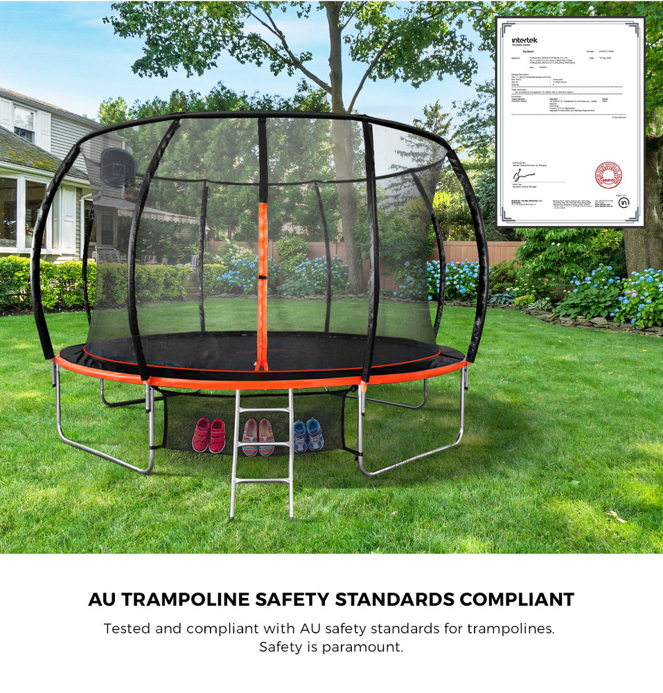 14FT Enclosed Trampoline Set 427x427x263cm