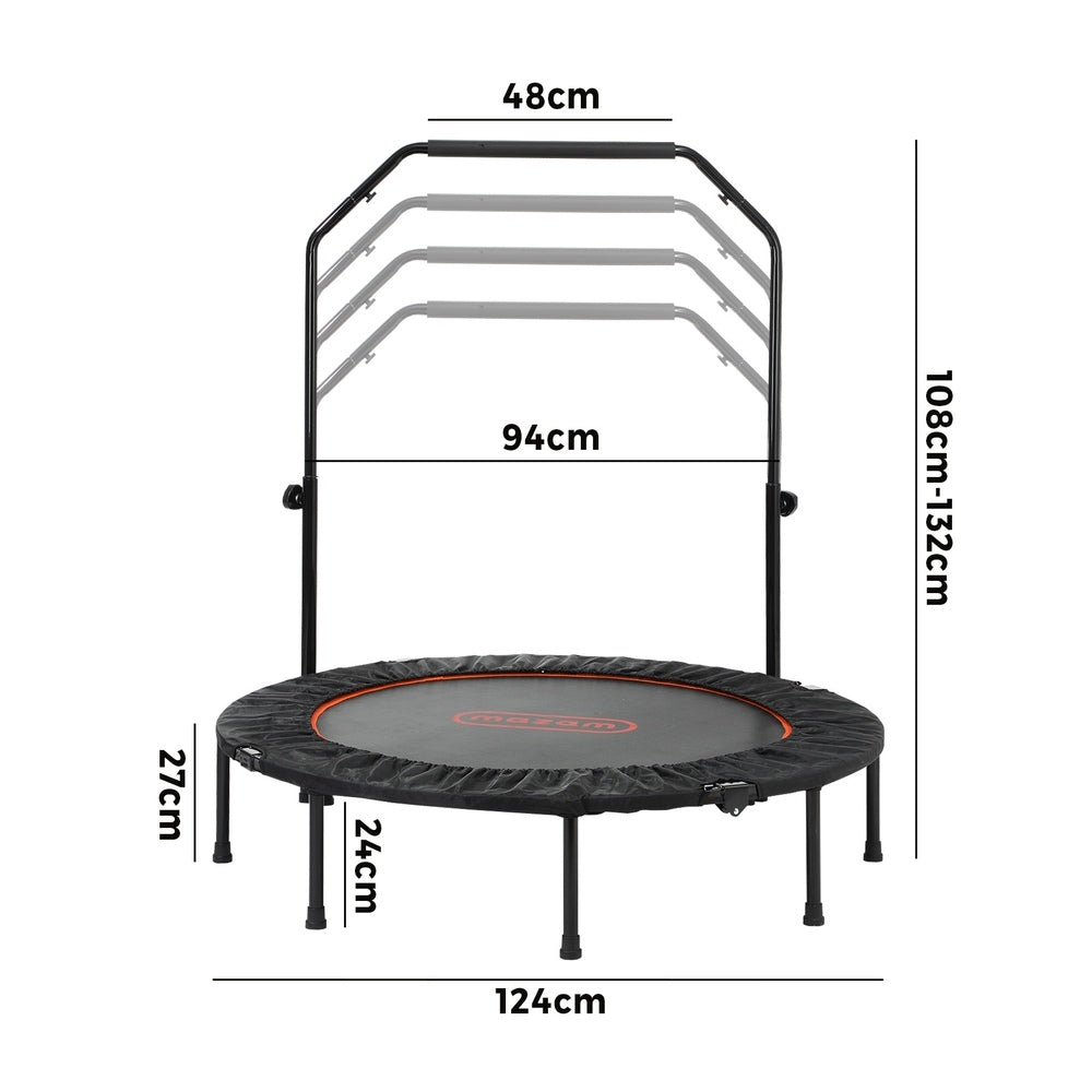 48/50cm Trampoline Round Fitness Rebounder Handrail