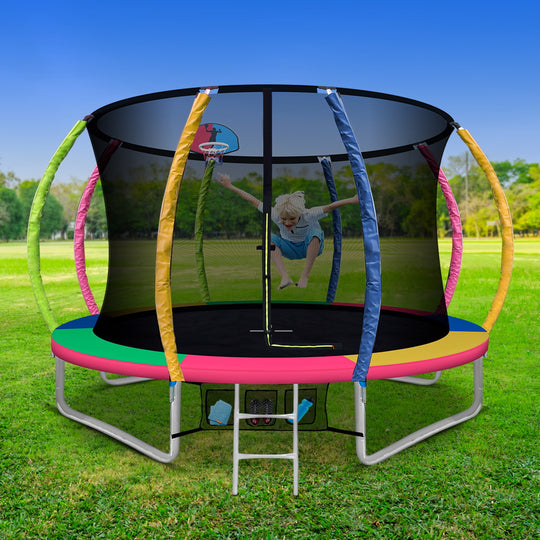 10Ft Trampoline For Kids W/ Ladder Enclosure Safety Net Rebounder Colors | Trampolines & Accessories
