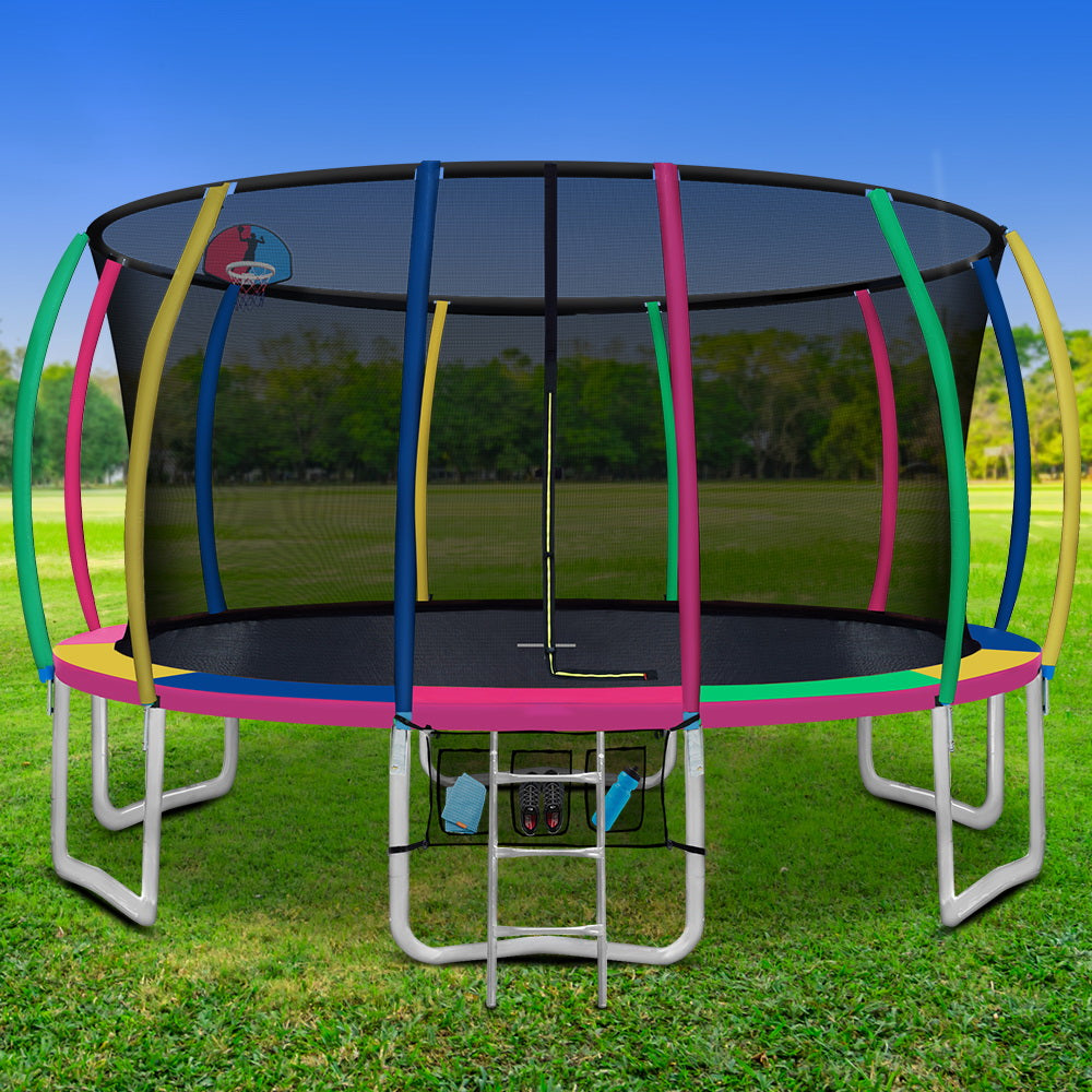 16Ft Trampoline For Kids W/ Ladder Enclosure Safety Net Rebounder Colors