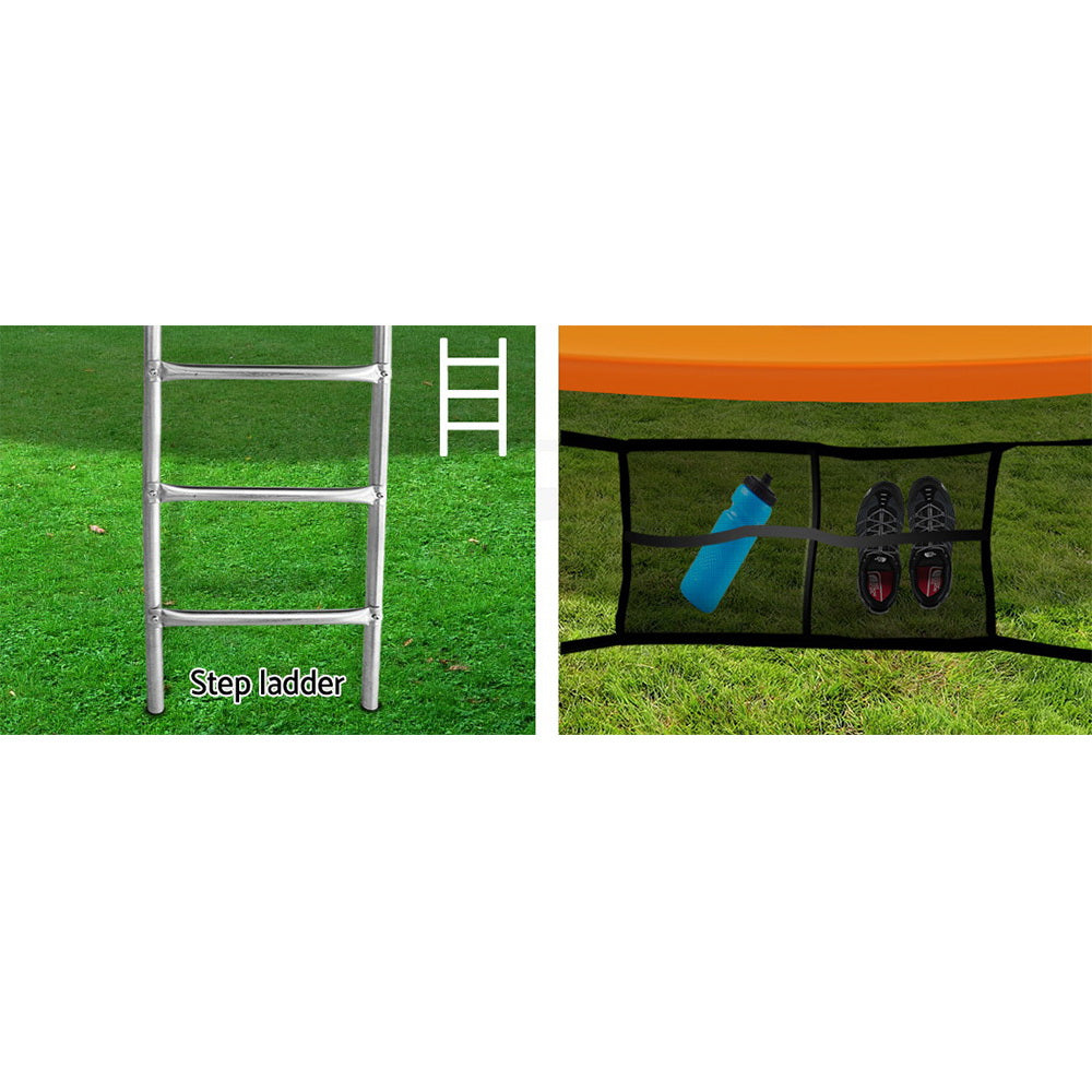 16Ft Trampoline For Kids W/ Ladder Enclosure Safety Net Rebounder Orange