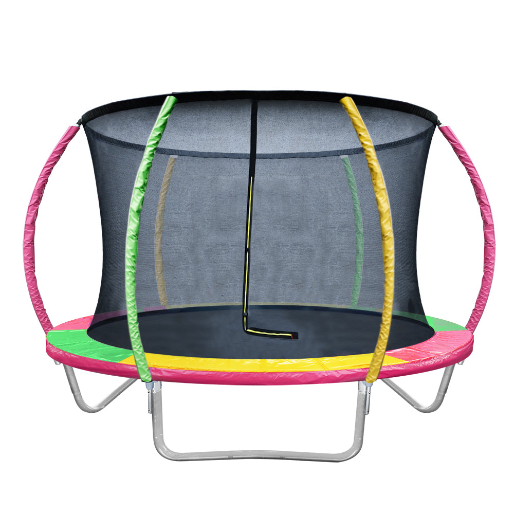 8Ft Trampoline For Kids W/ Ladder Enclosure Safety Net Rebounder Colors