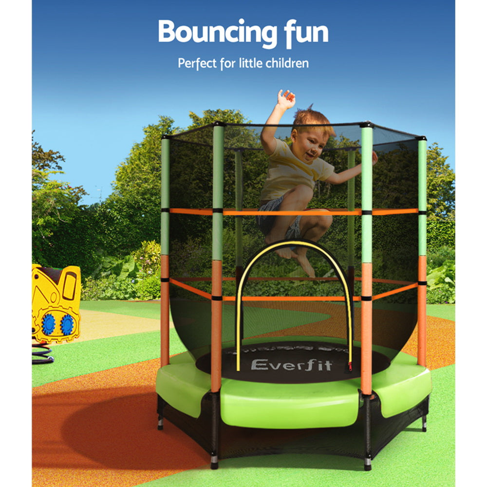 4.5FT Kids Trampoline with Safety Net - Green
