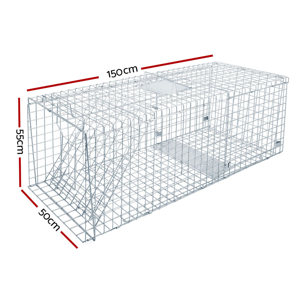 Large Humane Animal Trap Cage Galvanised Steel Foldable Live Catch